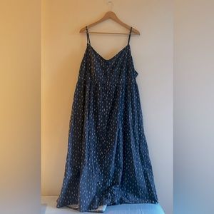 Universal Thread navy blue with white detail 100% cotton midi dress. Size 2X